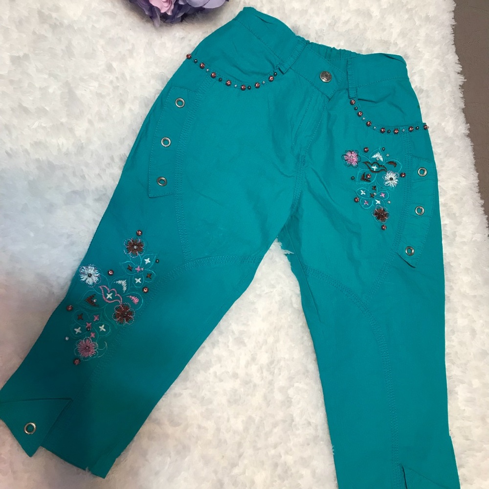 Indian style green girl pants size L 28 (6/7)